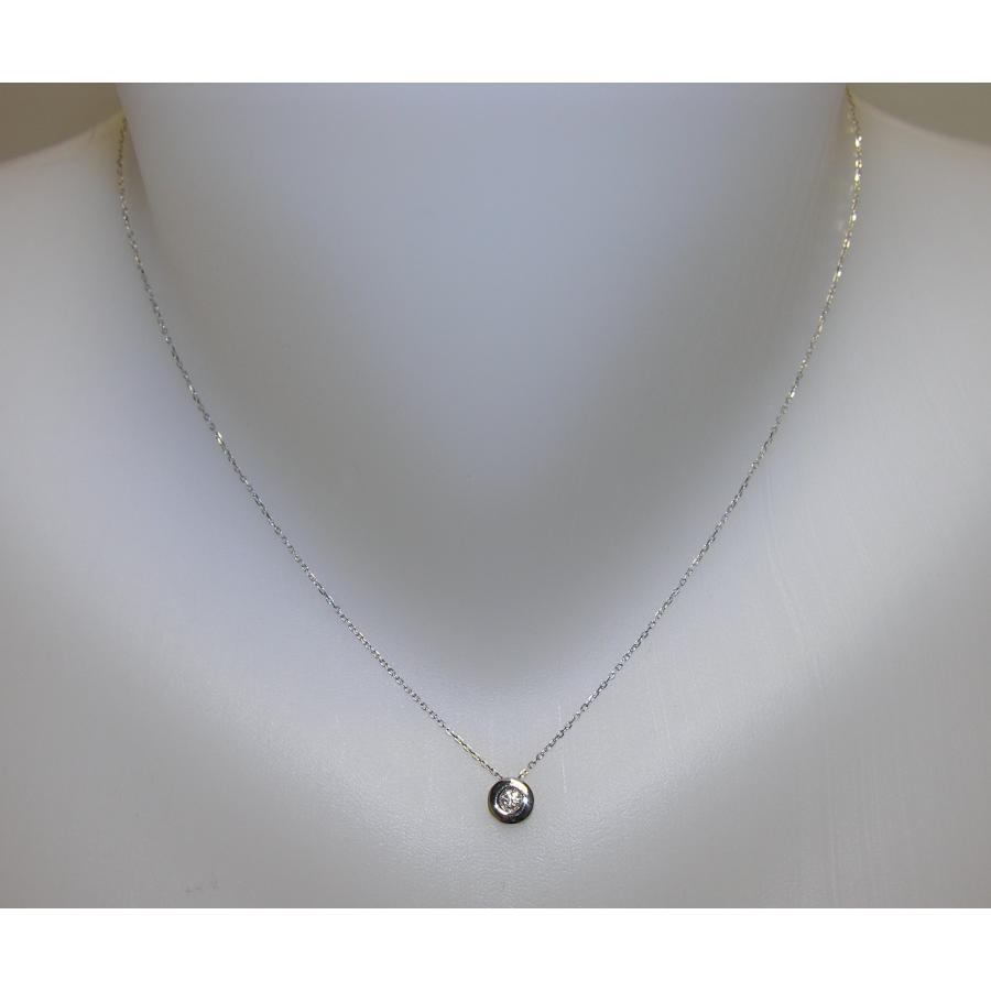 【並行輸入品】Solitaire Diamond Pendant Necklace 18K Gold Women | Round Chatonの画像