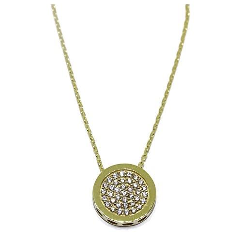 【並行輸入品】Never Say Never 18Ktes Yellow Gold Necklace with zircons. 1 cm iの画像
