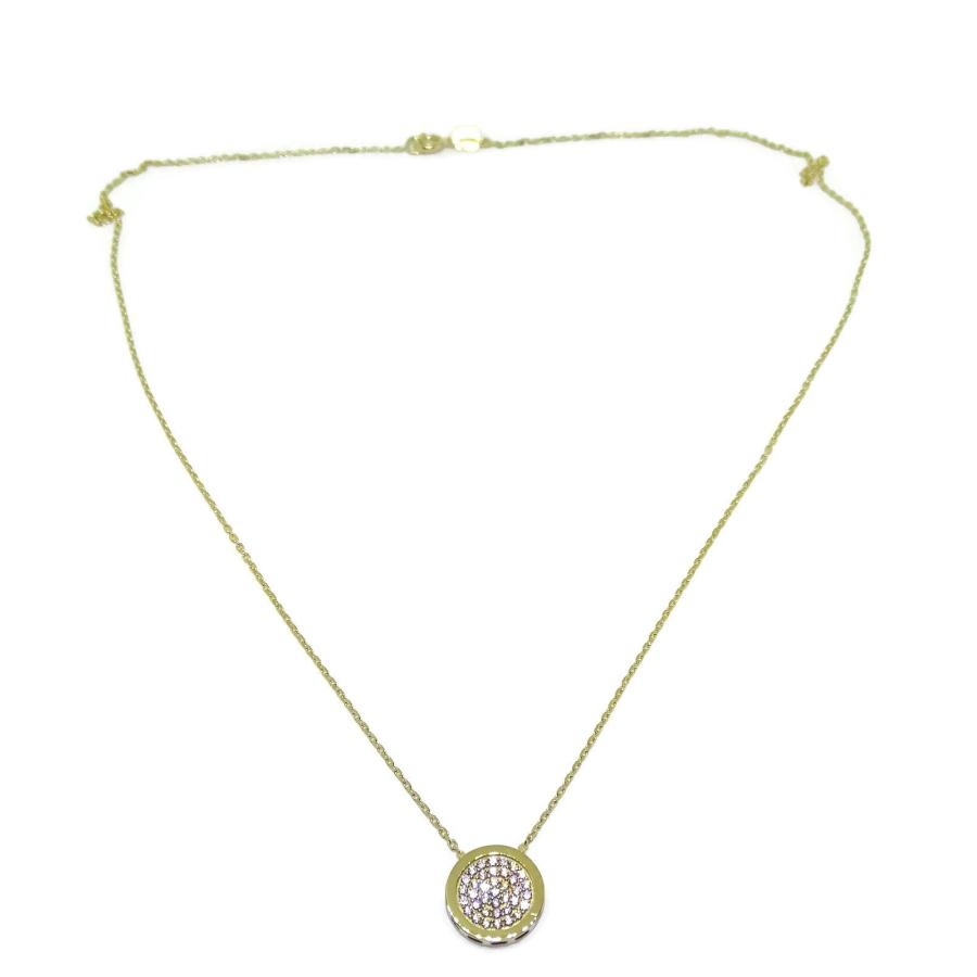【並行輸入品】Never Say Never 18Ktes Yellow Gold Necklace with zircons. 1 cm iの画像
