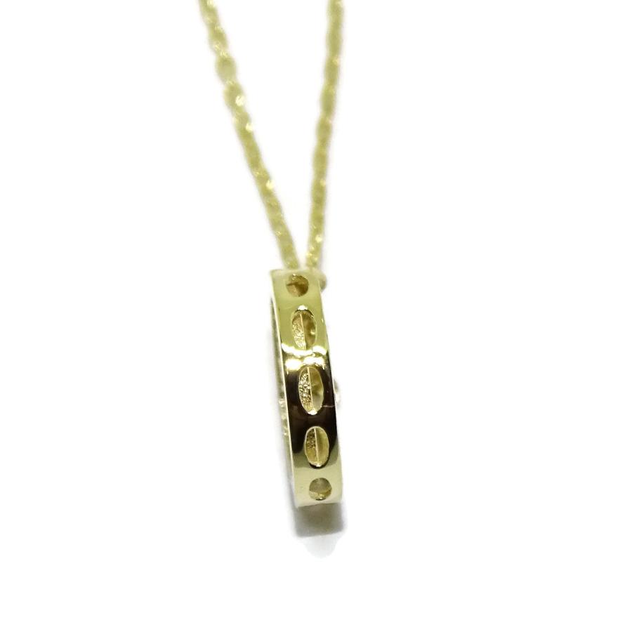 【並行輸入品】Never Say Never 18Ktes Yellow Gold Necklace with zircons. 1 cm iの画像