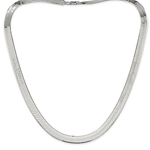 【並行輸入品】925スターリングシルバー 8.75mm マジック ヘリンボーン チェーンネックレス 24インチファインジュエリーギフト 女性用の画像