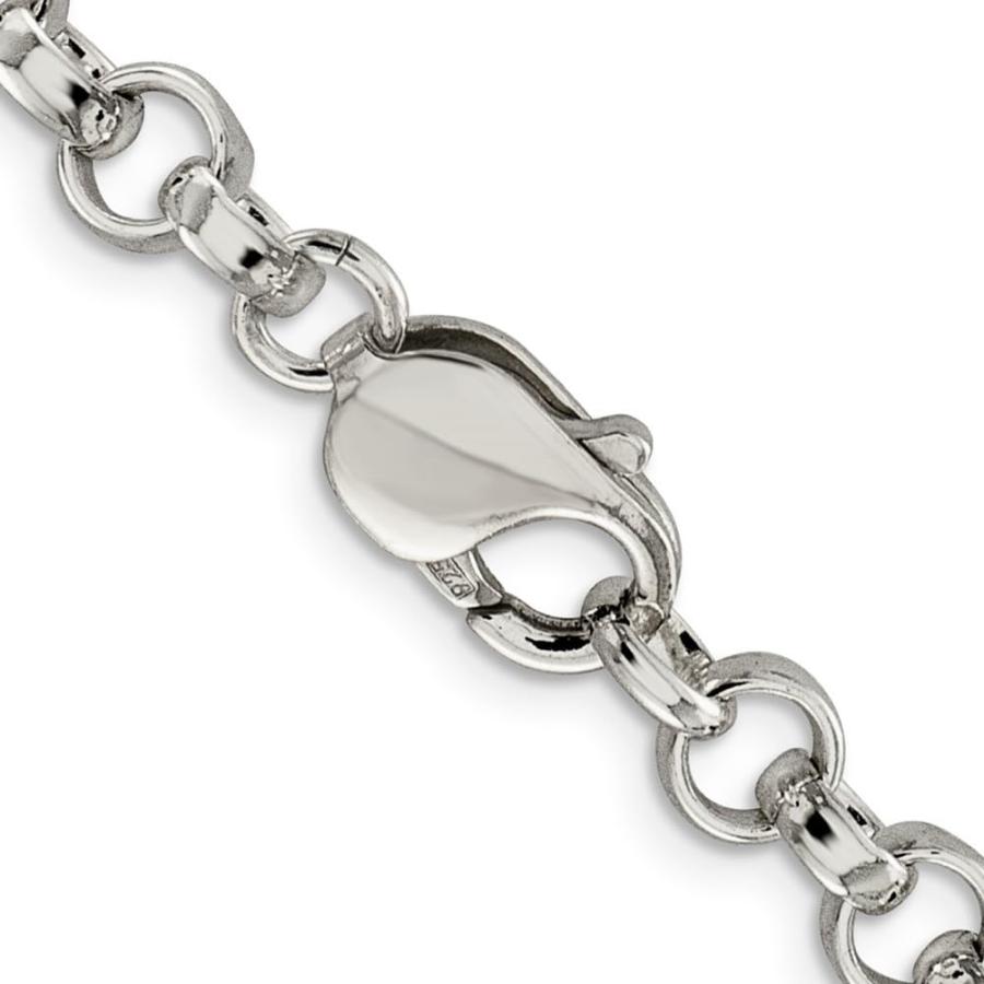 【並行輸入品】Diamond2Deal Sterling Silver 6.75mm Rolo Chain Necklace Fine Jewの画像