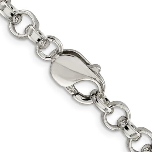 【並行輸入品】Diamond2Deal Sterling Silver 6.75mm Rolo Chain Necklace Fine Jewの画像