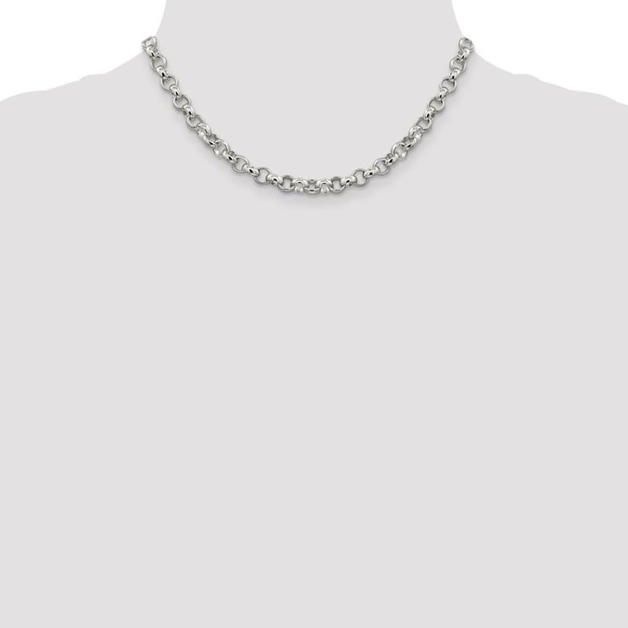 【並行輸入品】Diamond2Deal Sterling Silver 6.75mm Rolo Chain Necklace Fine Jewの画像