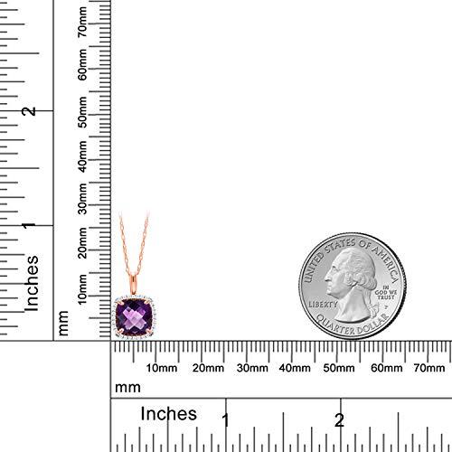 【並行輸入品】[Gem Stone King] 1.59カラット 天然 アメジスト ネックレス レディース 天然 ダイヤモンド 10金 ピンクゴの画像