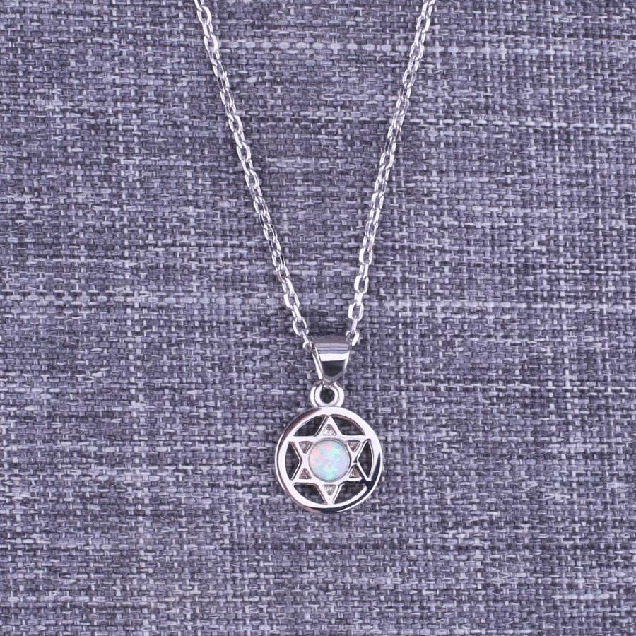 【並行輸入品】KELITCHクラシックダビデの星Hexagramペンダントネックレス925 sterling silverホワイトcreated_3