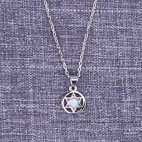 【並行輸入品】KELITCHクラシックダビデの星Hexagramペンダントネックレス925 sterling silverホワイトcreated_4