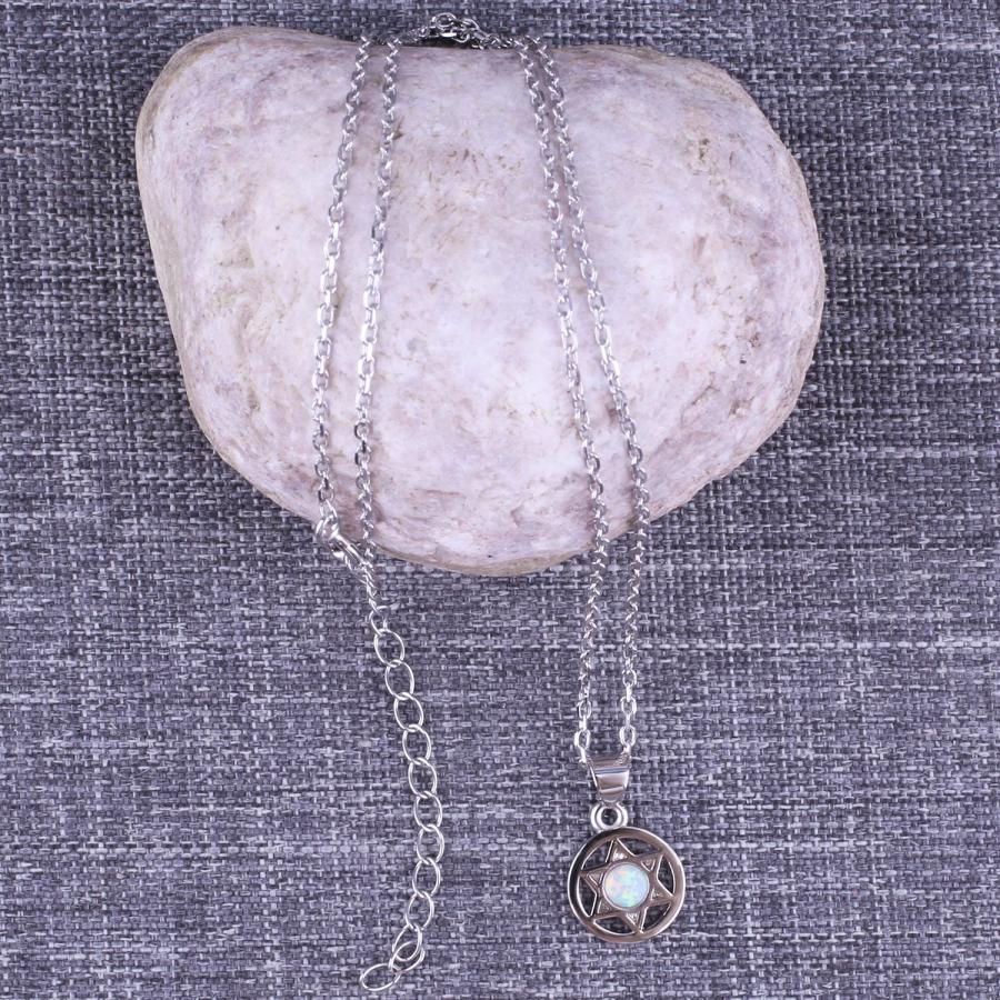 【並行輸入品】KELITCHクラシックダビデの星Hexagramペンダントネックレス925 sterling silverホワイトcreated_6
