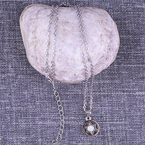 【並行輸入品】KELITCHクラシックダビデの星Hexagramペンダントネックレス925 sterling silverホワイトcreated_7