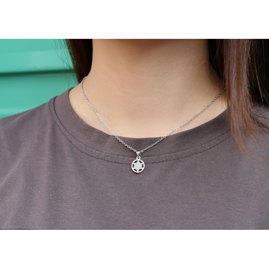 【並行輸入品】KELITCHクラシックダビデの星Hexagramペンダントネックレス925 sterling silverホワイトcreated_9