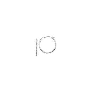 【並行輸入品】Diamond2Deal 14k White Gold Diamond Round Hinged Hoop Earrings Fの画像