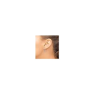 【並行輸入品】Diamond2Deal 14k White Gold Diamond Round Hinged Hoop Earrings Fの画像