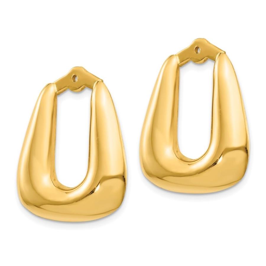 【並行輸入品】Diamond2Deal 14K Yellow Gold Polished Hoop Earring Jackets for Wの画像