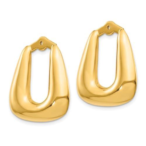 【並行輸入品】Diamond2Deal 14K Yellow Gold Polished Hoop Earring Jackets for Wの画像