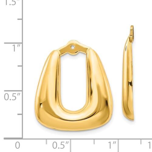【並行輸入品】Diamond2Deal 14K Yellow Gold Polished Hoop Earring Jackets for Wの画像