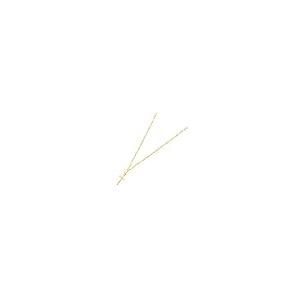 【並行輸入品】Iokaジュエリー? ?14?Kイエローゴールドプレーンクロス宗教チャームペンダントwith 3?+ 1?1.6?MMフィガロチェの画像