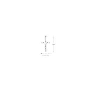 【並行輸入品】14K ホワイトゴールド 十字架 十字架ペンダント 1.2mm シンガポールチェーンネックレス付き ゴールド Ioka 14K Wの画像