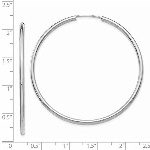 【並行輸入品】Diamond2Deal 14k White Gold Endless 46mm Round Hoop Earrings Finの画像