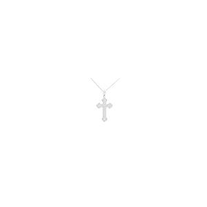 【並行輸入品】925スターリングシルバー東部正教会フローラルローズクロスペンダントネックレス シルバー Religious Jewelry by_2