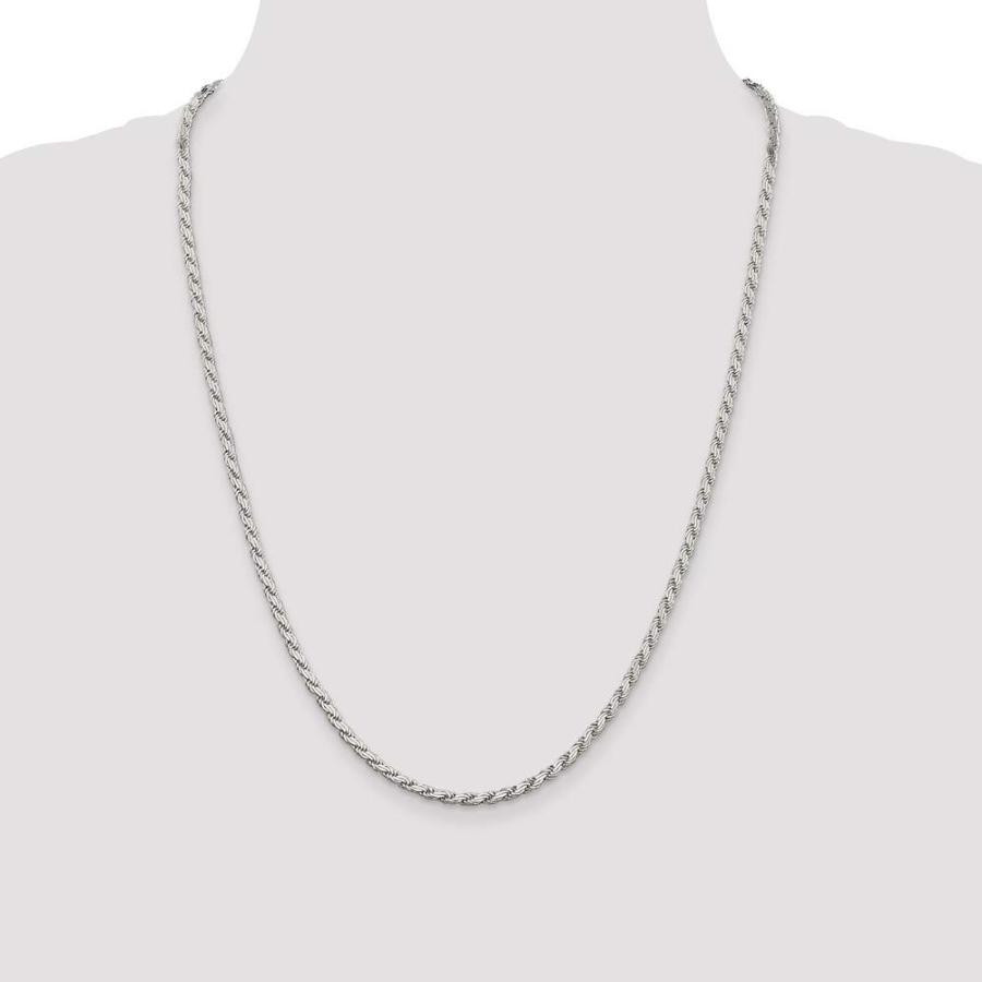 【並行輸入品】スターリングシルバー3.10?MMフラットロープチェーンネックレス? ?長オプション: 16?18?20?24 925 Sterl_6