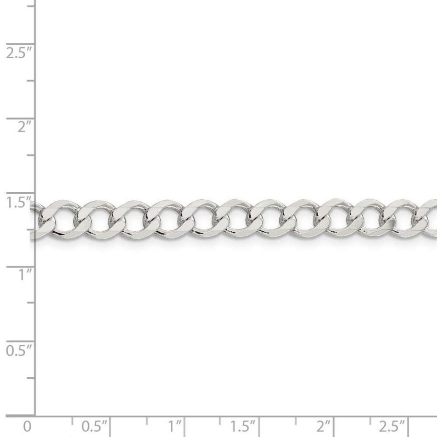 【並行輸入品】スターリングシルバー6.4?MM光沢仕上げフラット縁石チェーンネックレス? ?長オプション: 18?20?22?24 925 Stの画像