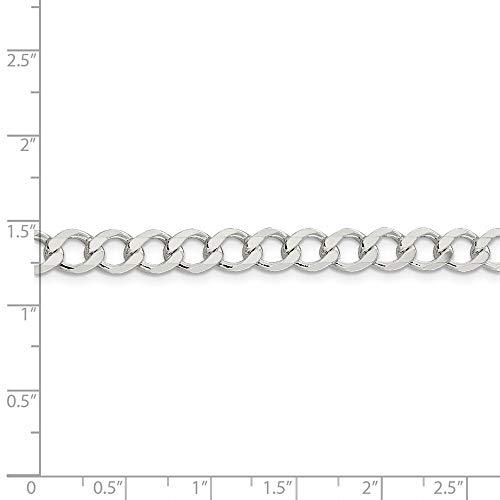 【並行輸入品】スターリングシルバー6.4?MM光沢仕上げフラット縁石チェーンネックレス? ?長オプション: 18?20?22?24 925 Stの画像