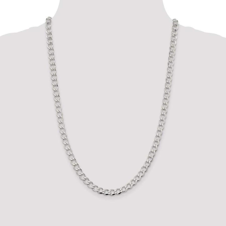 【並行輸入品】スターリングシルバー6.4?MM光沢仕上げフラット縁石チェーンネックレス? ?長オプション: 18?20?22?24 925 Stの画像