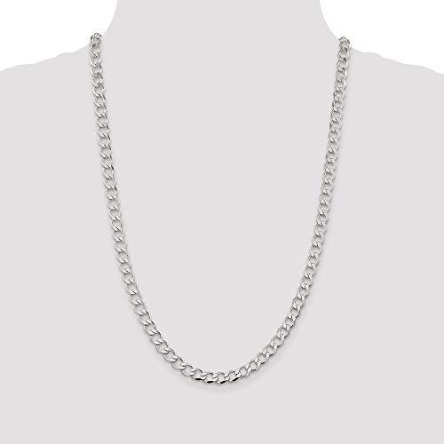 【並行輸入品】スターリングシルバー6.4?MM光沢仕上げフラット縁石チェーンネックレス? ?長オプション: 18?20?22?24 925 Stの画像