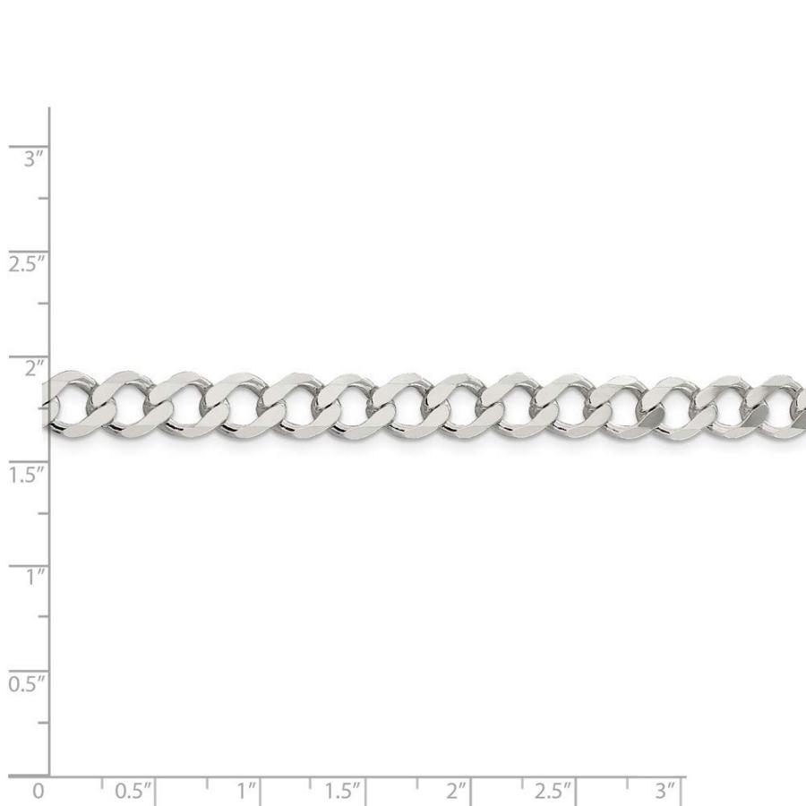 【並行輸入品】925 Sterling Silver 8.1mm Polished Flat Curb Chain Necklace 24 I_3
