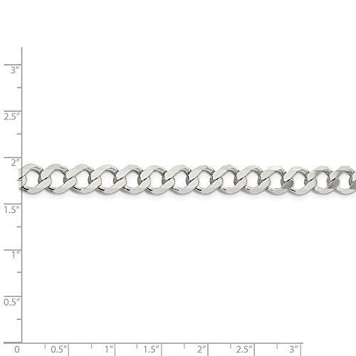【並行輸入品】925 Sterling Silver 8.1mm Polished Flat Curb Chain Necklace 24 I_4