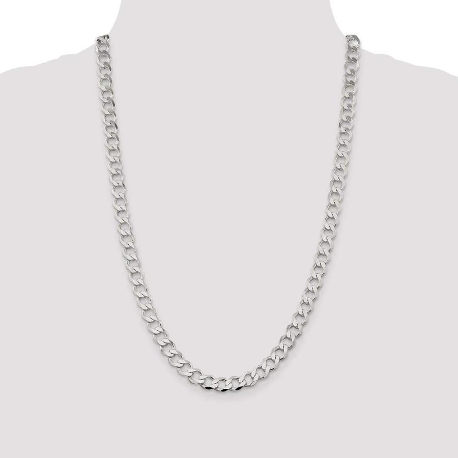 【並行輸入品】925 Sterling Silver 8.1mm Polished Flat Curb Chain Necklace 24 I_6