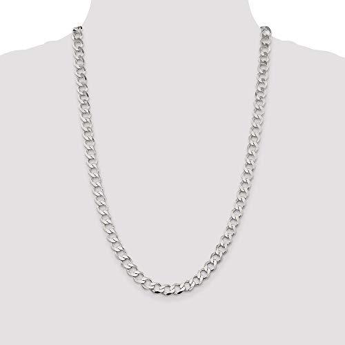 【並行輸入品】925 Sterling Silver 8.1mm Polished Flat Curb Chain Necklace 24 I_7