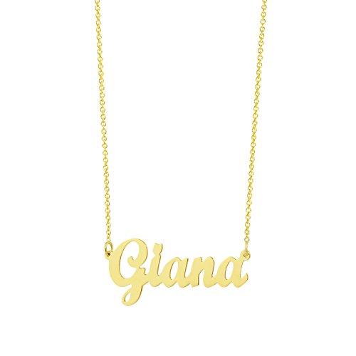 【並行輸入品】14K イエローゴールド 華奢 スモール 1インチ パーソナライズ モノグラム ネームネックレス 筆記体文字 ジュエリー 14kの画像
