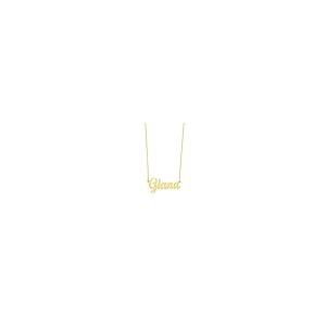【並行輸入品】14K イエローゴールド 華奢 スモール 1インチ パーソナライズ モノグラム ネームネックレス 筆記体文字 ジュエリー 14kの画像
