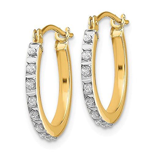 【並行輸入品】ソリッド 14K イエローゴールド ダイヤモンド 魅惑的 スモールヒンジレバーバック フープイヤリング (1mm x 15mm)の画像