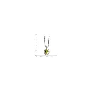 【並行輸入品】ソリッド925スターリングシルバー 14K模造ペリドットネックレスチェーン 18インチ (2mm), ゴールド, ペリドット Soの画像