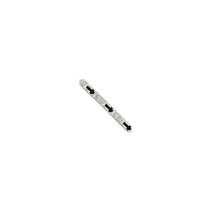 【並行輸入品】ステンレススチール 光沢ブラック IPメッキ キュービックジルコニア クロスブレスレット, 8.5 inches, キュービックジの画像