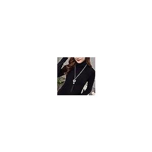 【並行輸入品】長いタッセルネックレスシルバートーンLovelyノットタッセルペンダントノットSnake Chain For Women Simp_6