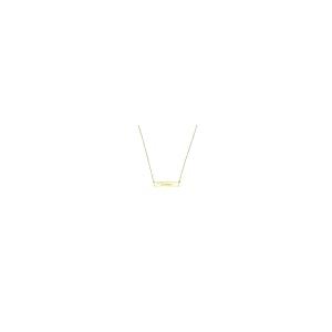 【並行輸入品】14k Yellow Gold Side ways Bar Name Plate Adjustable Necklace 18の画像