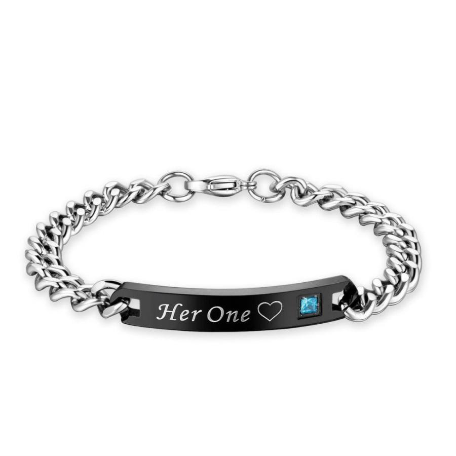 並行輸入品】カップル用ブレスレットセット Her King His Queen 刻印 