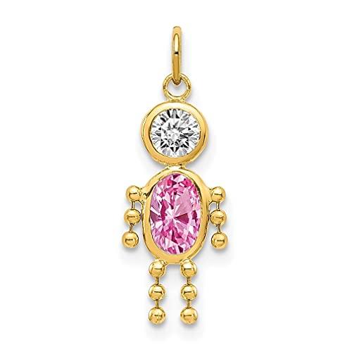 ジュエリー 並行輸入品】10K イエローゴールド 10月 男の子 誕生石 ネックレス