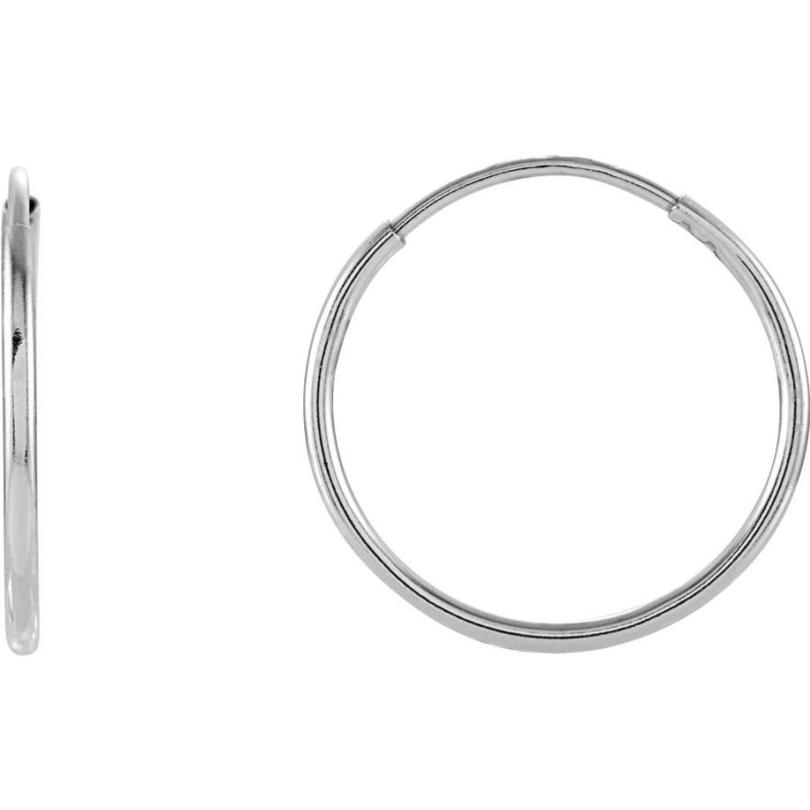 【並行輸入品】Petite Endless Hoop Earrings, 14k White Gold (15mm)の画像
