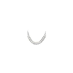 【並行輸入品】Iceカラット925スターリングシルバー11.75ミリメートル閉じるリンクフラット縁石チェーンネックレス20インチFineジュエリの画像
