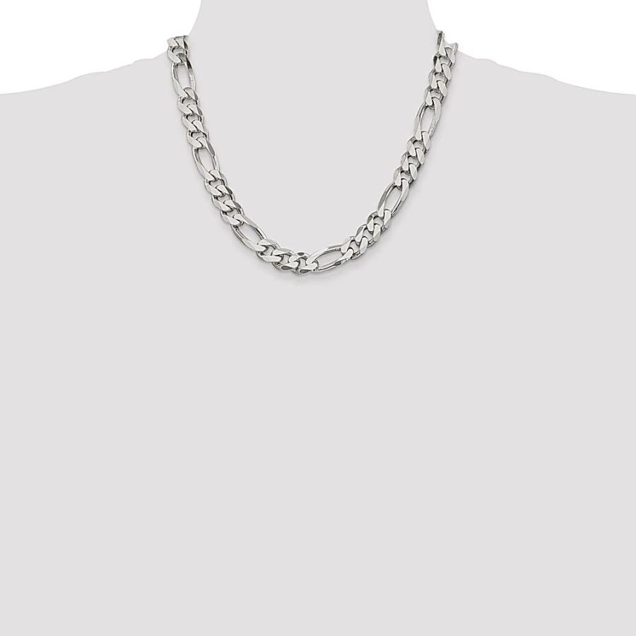 【並行輸入品】ICE CARATS 925スターリングシルバー 10.75mm フィガロチェーンネックレス ペンダントチャーム ファインジュエリの画像