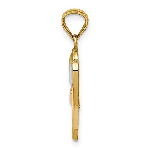 【並行輸入品】ICE CARATS 14K ツートーン ホワイトハートネックレス ペンダントチャーム ラブ 複数のファインジュエリー 女性へのギ_4