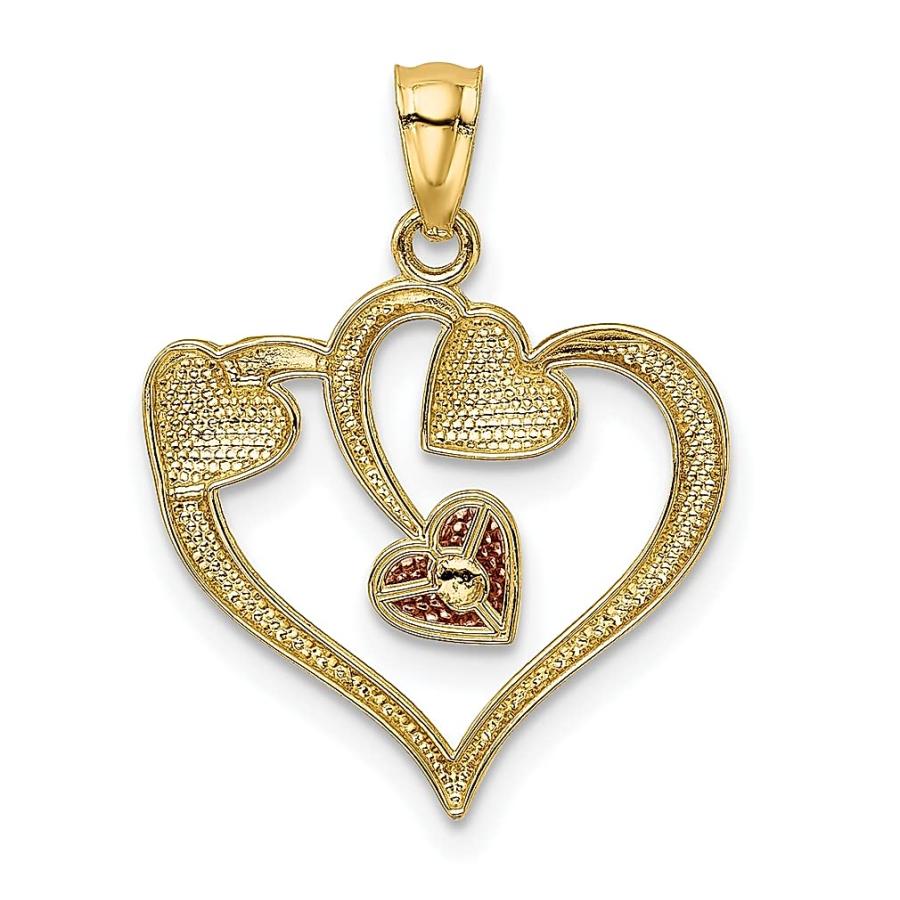 【並行輸入品】ICE CARATS 14K ツートーン ホワイトハートネックレス ペンダントチャーム ラブ 複数のファインジュエリー 女性へのギ_6