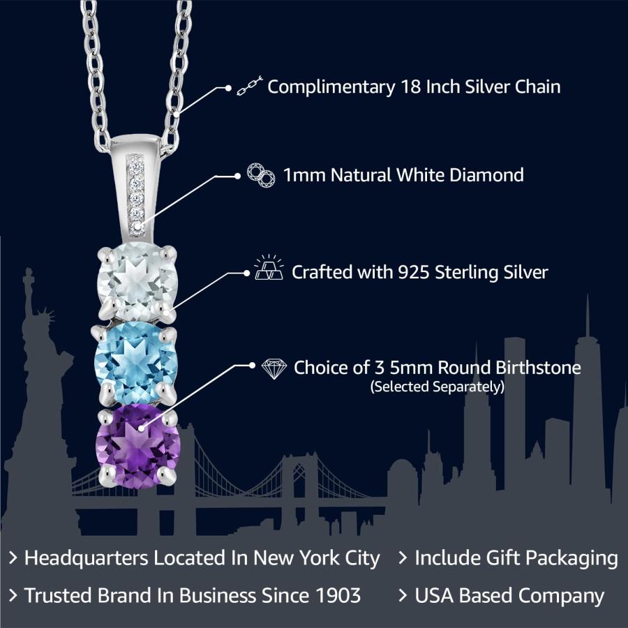 【並行輸入品】Gem Stone King カラット 天然ダイヤモンド シルバー925 天然ダイヤモンド ネックレス ペンダント Gem Sto_3