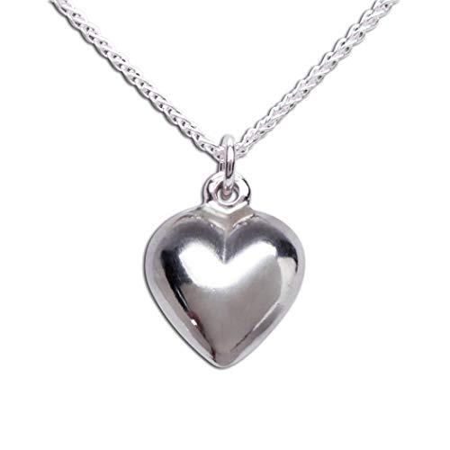 【並行輸入品】Girl 'sスターリングシルバーパフハートチャームネックレス Girl's or Women's Sterling Silver_1