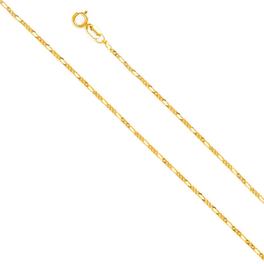 【並行輸入品】Ioka 14K イエローゴールド イーブルアイ ネックレス 女性用 1.2mm フィガロ 3+1チェーン, ゴールド Iokaの画像