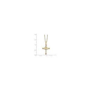 【並行輸入品】Diamond2Deal 10K & 14Kゴールドフィルド 12Kアクセント クロスネックレス, 金属, 宝石なし Diamonの画像